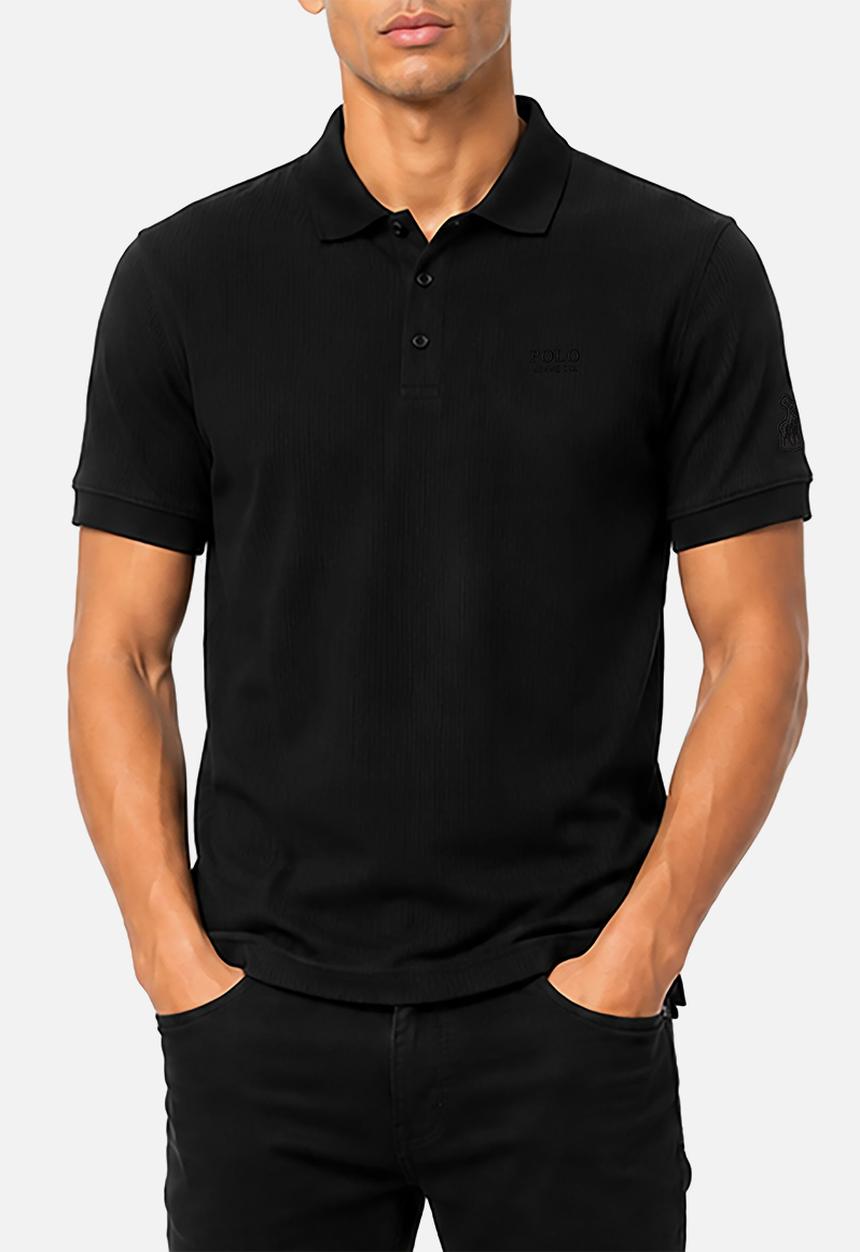 POLO - Mens pjc ss applique logo golfer - black
