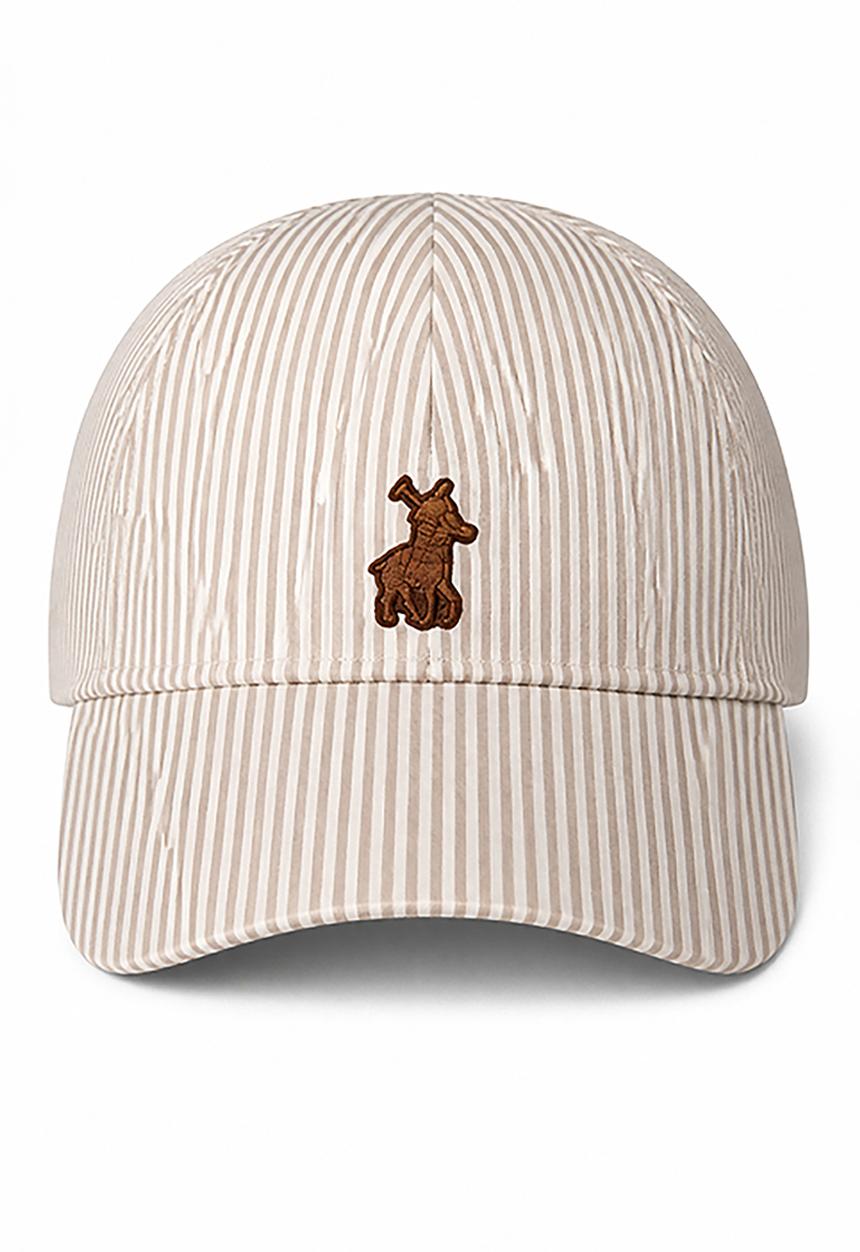 POLO - 6 Panel Pinstripe Linen Peak  - Neutrals