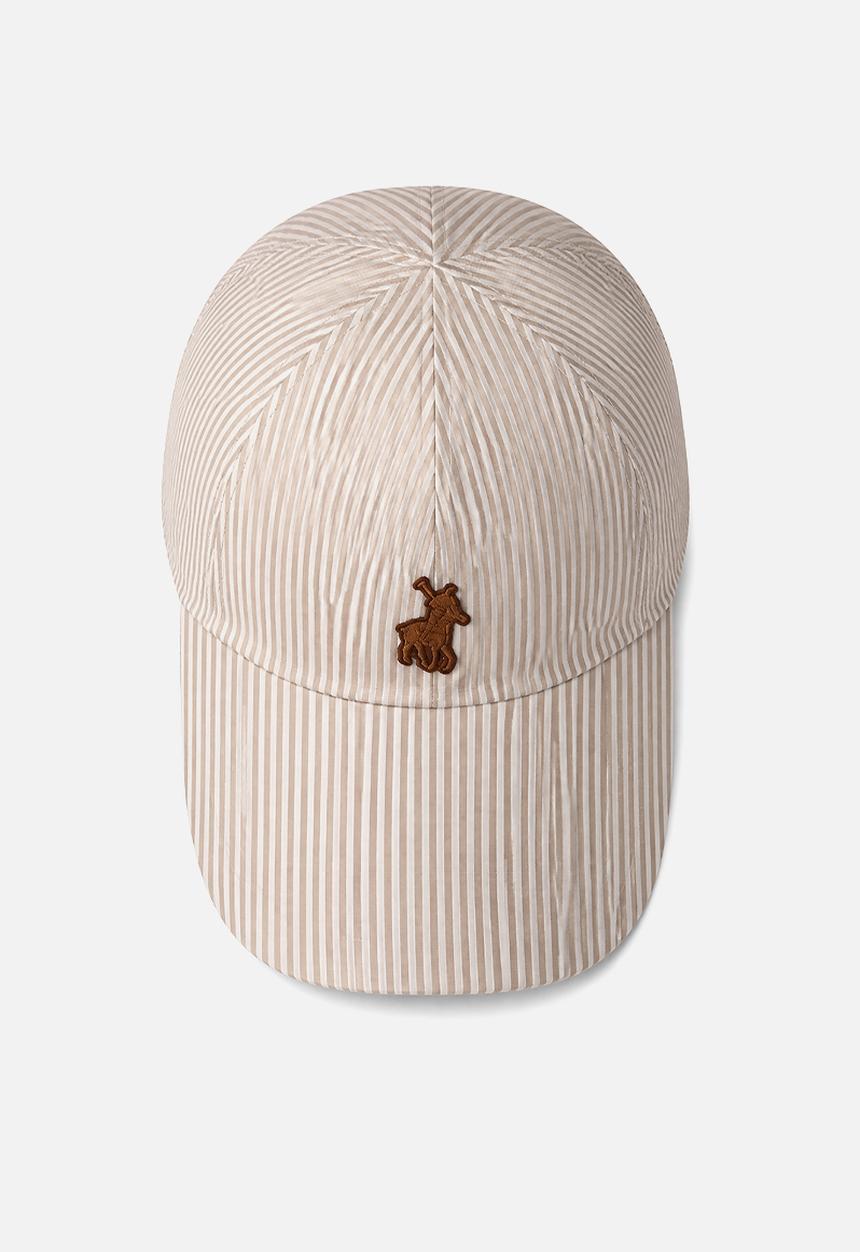 POLO - 6 Panel Pinstripe Linen Peak  - Neutrals