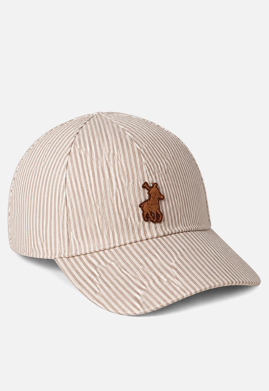 POLO - 6 Panel Pinstripe Linen Peak  - Neutrals