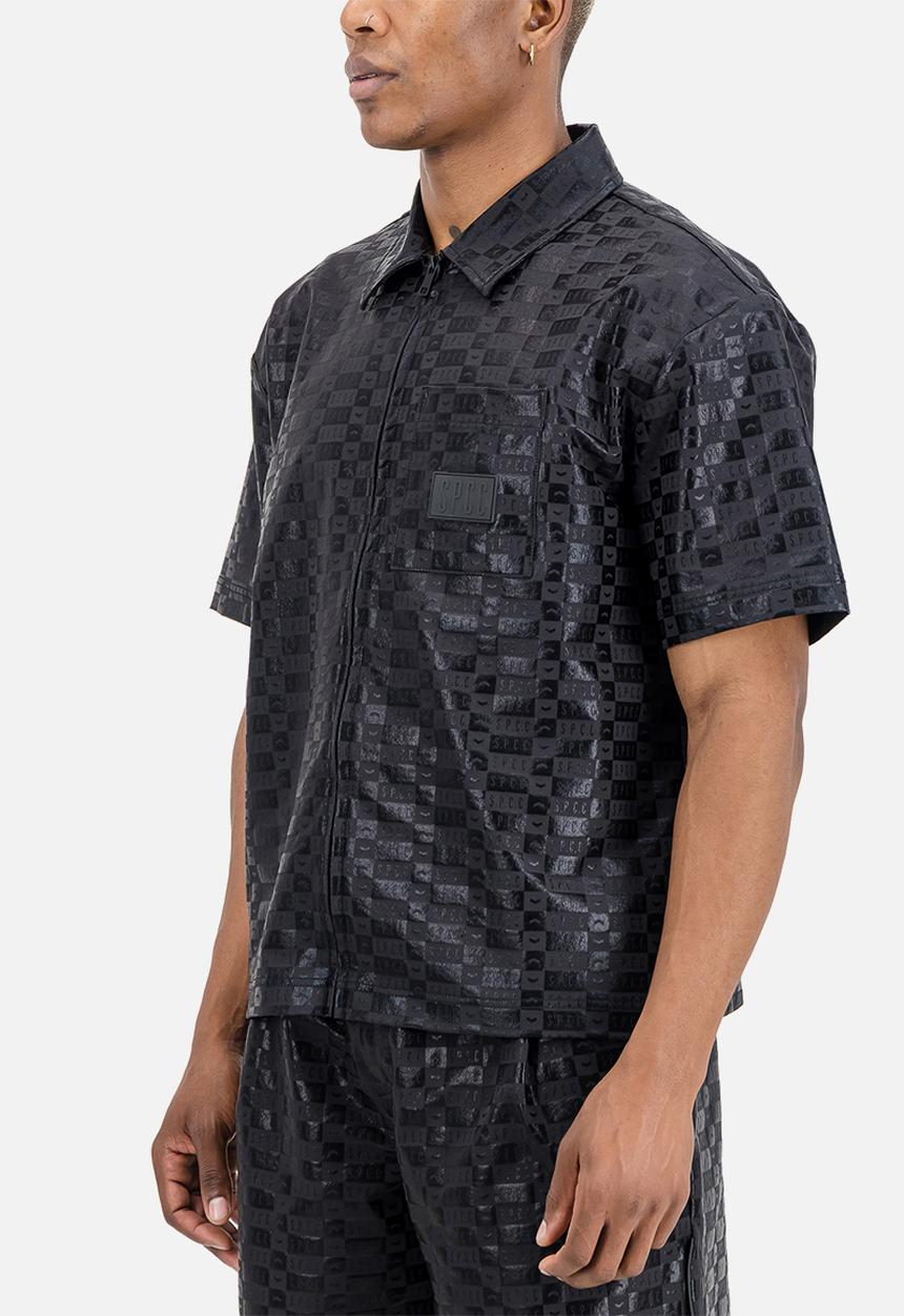 S.P.C.C - Arden Shirt Sleeve Printed Jacket - Black