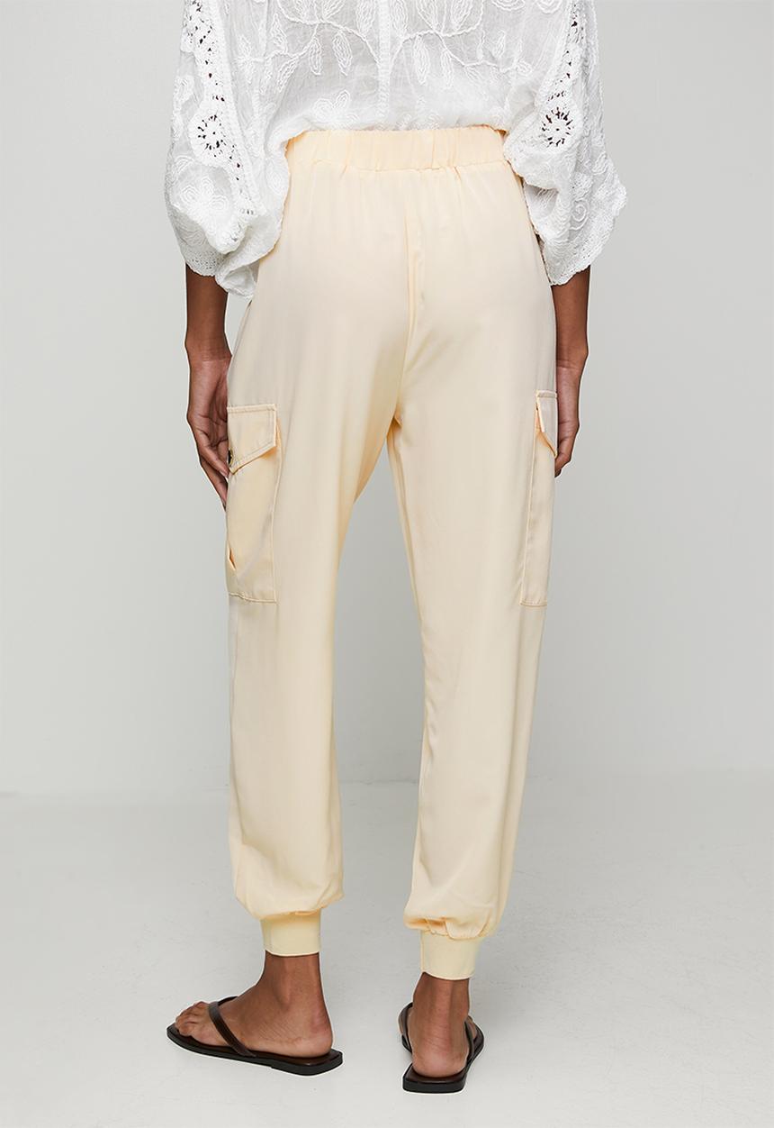Izabel London - Ankle Length With Drawcord Easy Wearing Cargo Pocket Trouser  - Stone