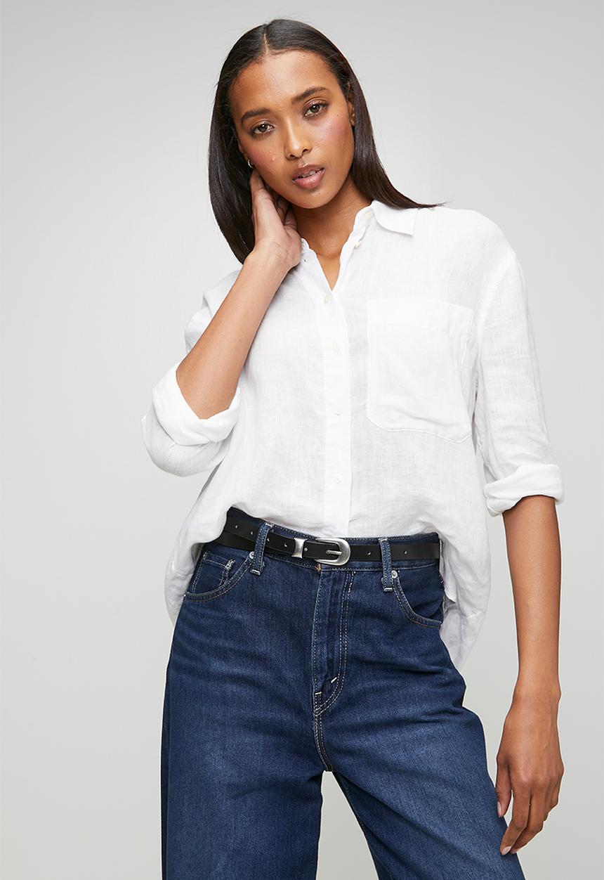 Tessa Design - Liana Classic Slim Belt With Silver Buckle - Black