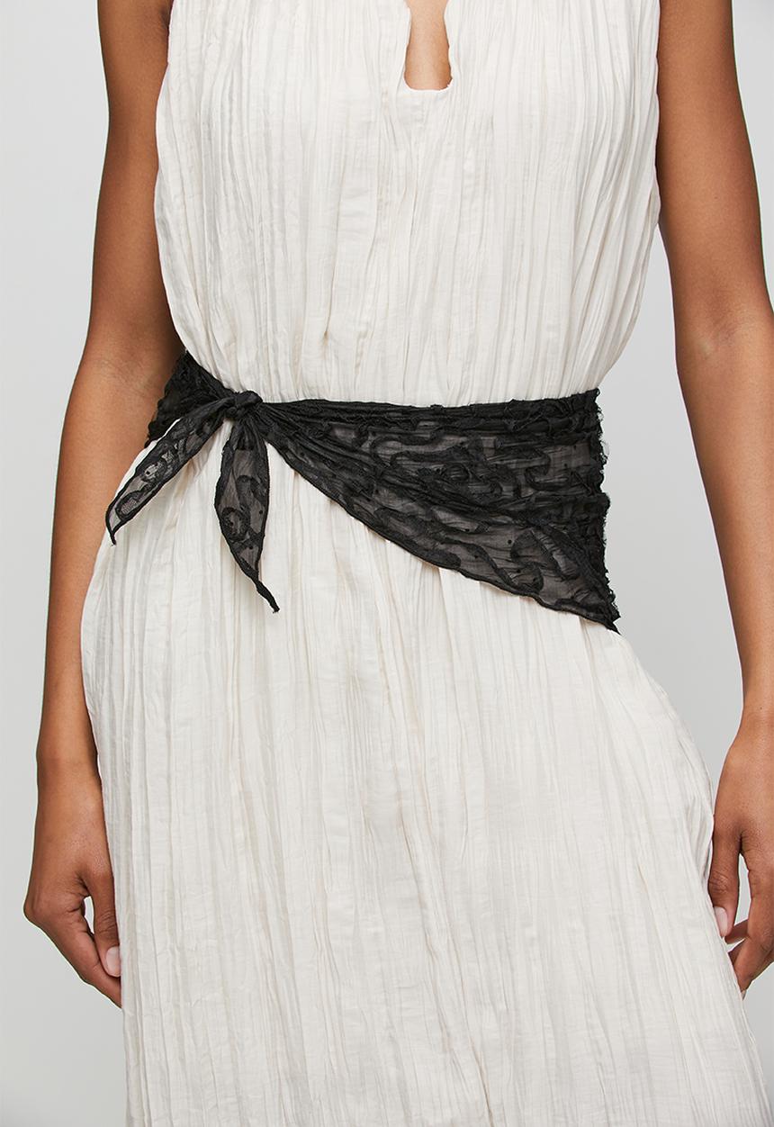 Tessa Design - Noor Sheer Headscarf With Tectured Pattern - Black