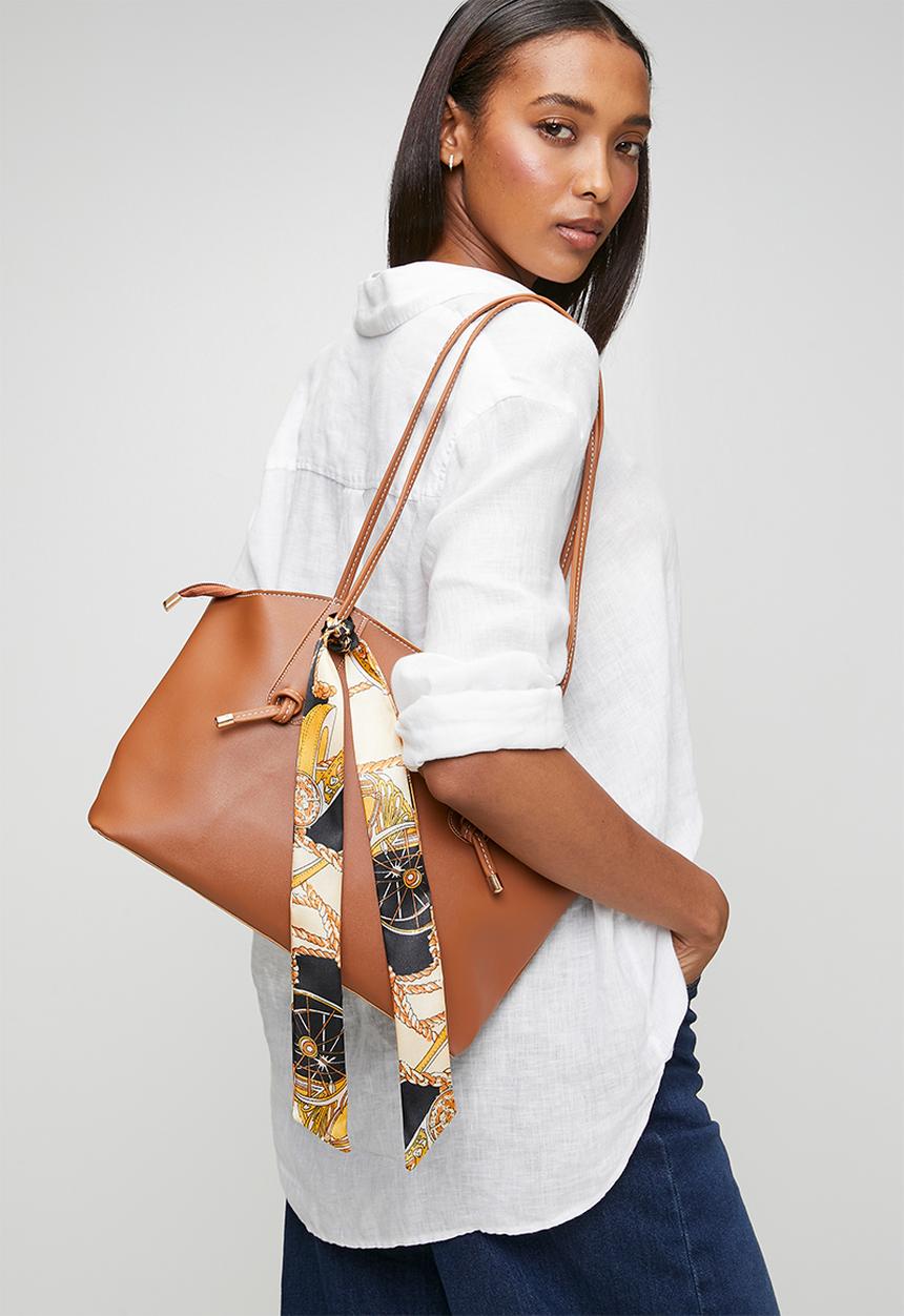 Tessa Design - Taya Tote With Tie Straps - Brown