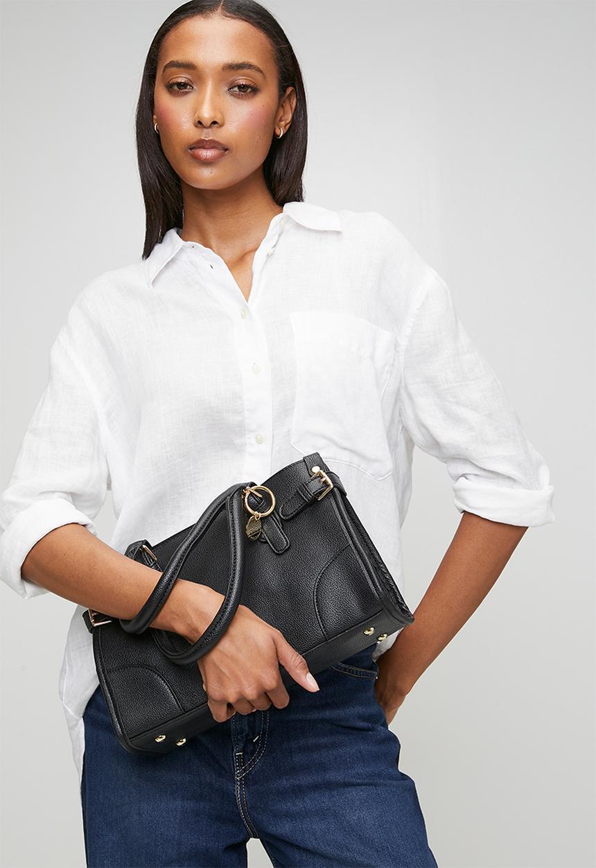 Tessa Design - Siena Structured Top Handle Bag - Black