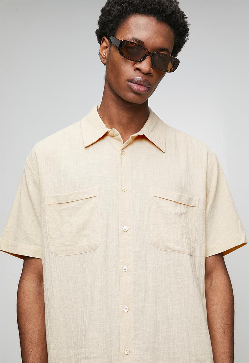 Only & Sons - Onscharles Ss Shirt - Silver Lining