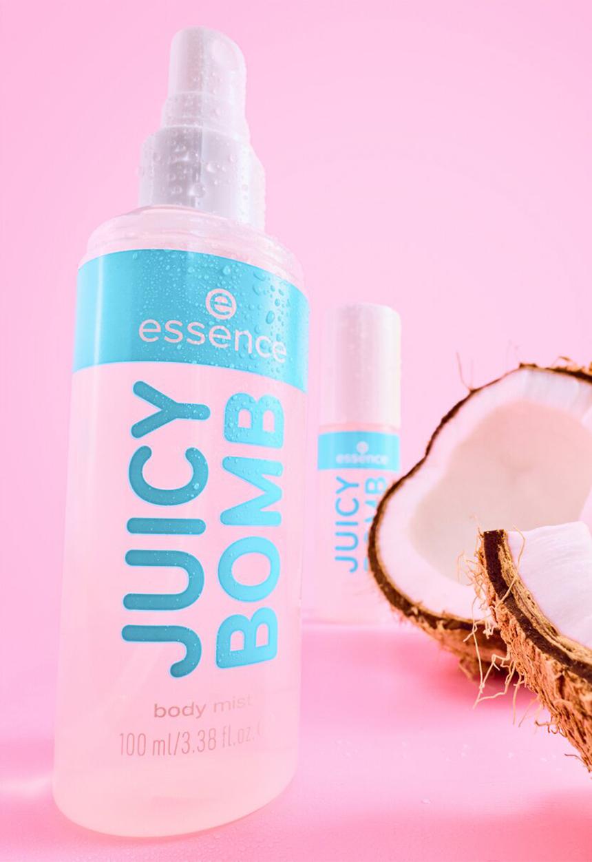 essence - JUICY BOMB tropical drop body mist - 109 Coconut Crush