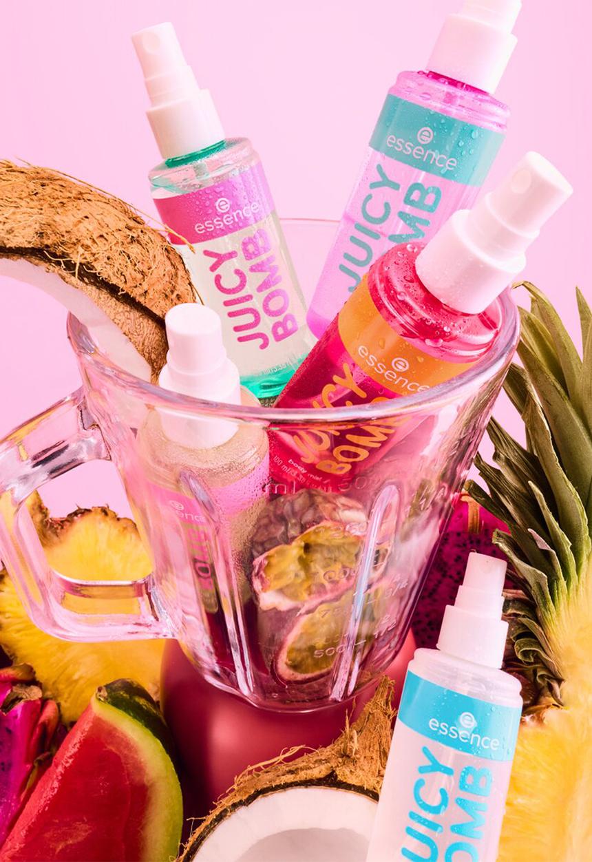 essence - JUICY BOMB tropical drop body mist - 110 Mango Mellow
