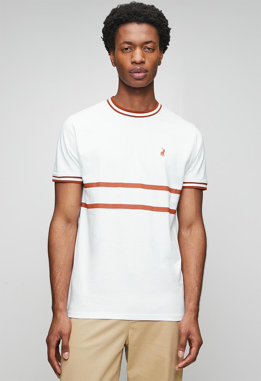 POLO - Mens Sport Short Sleeve Ribbed Tee - White