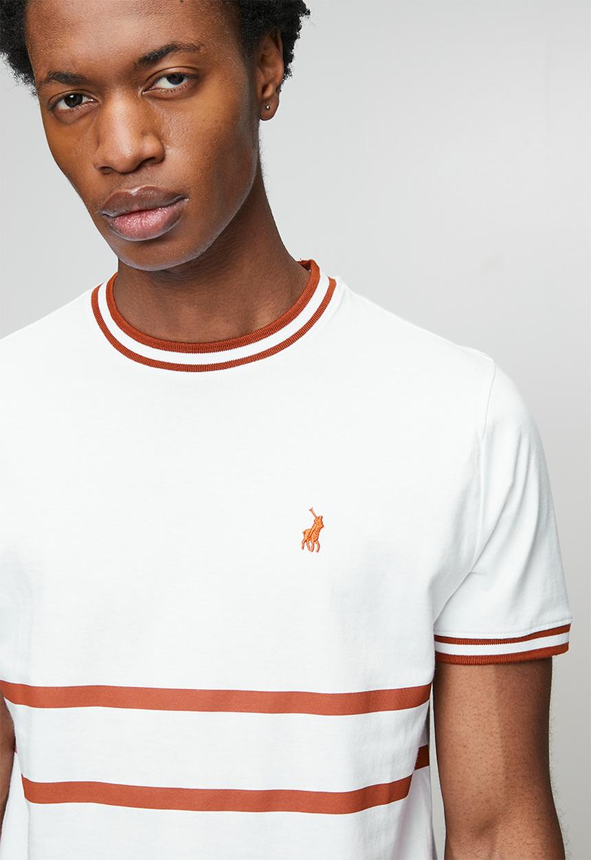 POLO - Mens Sport Short Sleeve Ribbed Tee - White