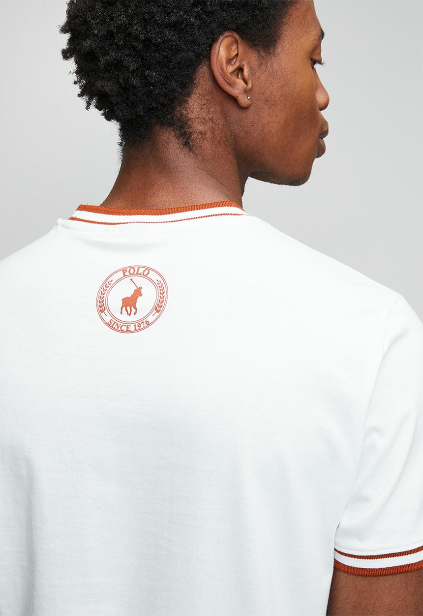 POLO - Mens Sport Short Sleeve Ribbed Tee - White