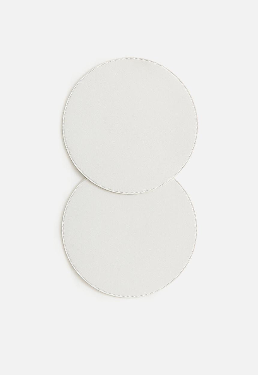 H&M - 2-pack round place mats  - white
