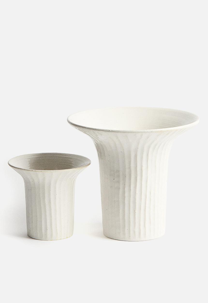 H&M - Textured stoneware vase - white