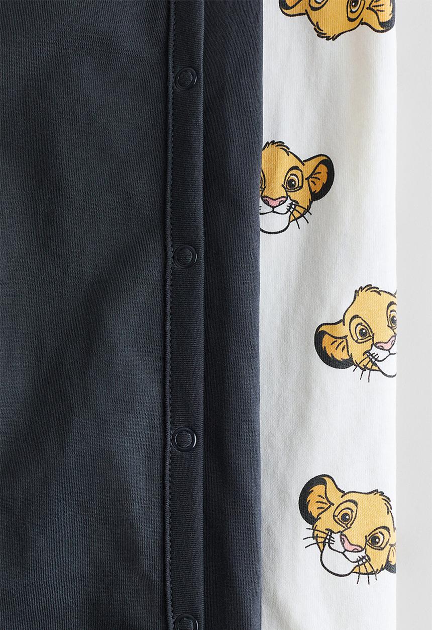 H&M - 2-Pack printed pyjamas - dark grey/the lion king