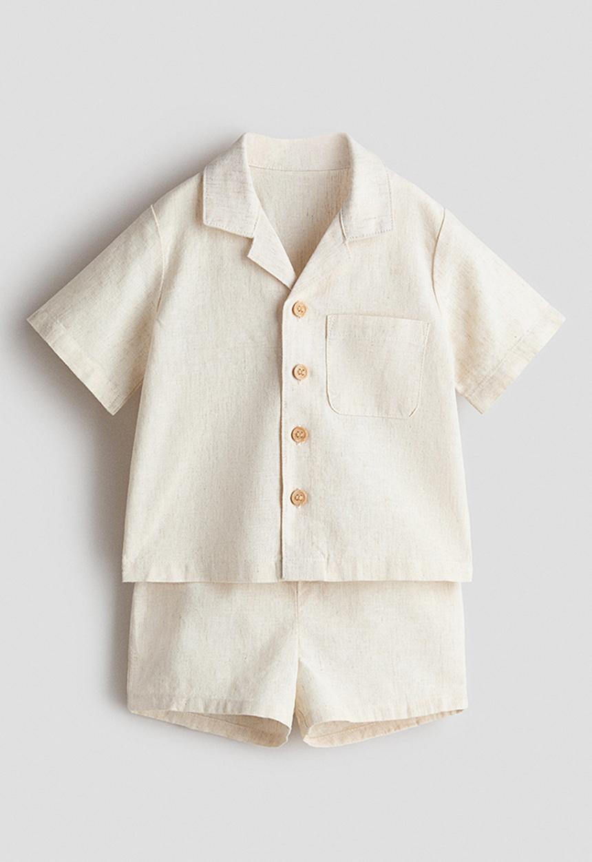 H&M - 2-Piece linen-blend set - light beige