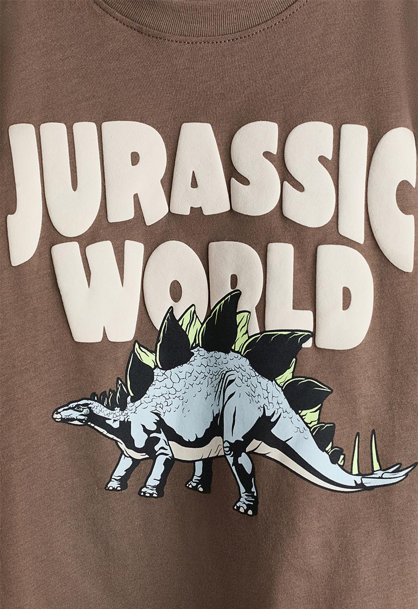 H&M - Oversized printed T-shirt - dark greige/jurassic world