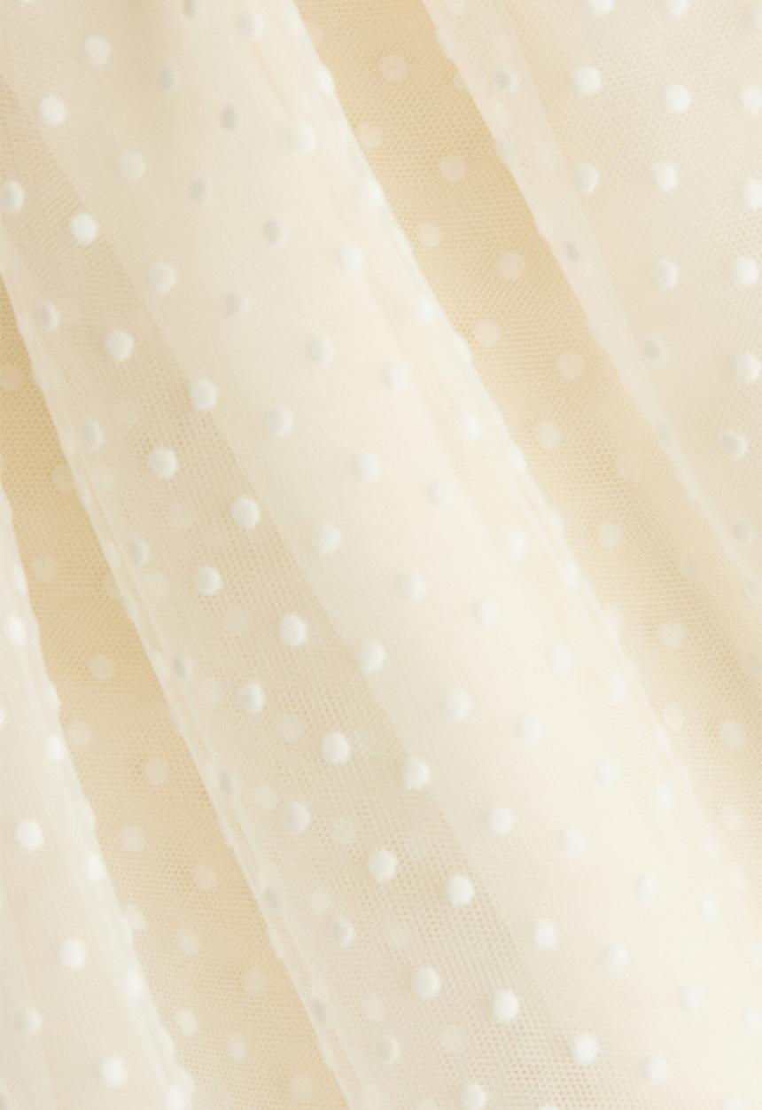 H&M - Flock-print tulle-skirt dress - cream/spotted