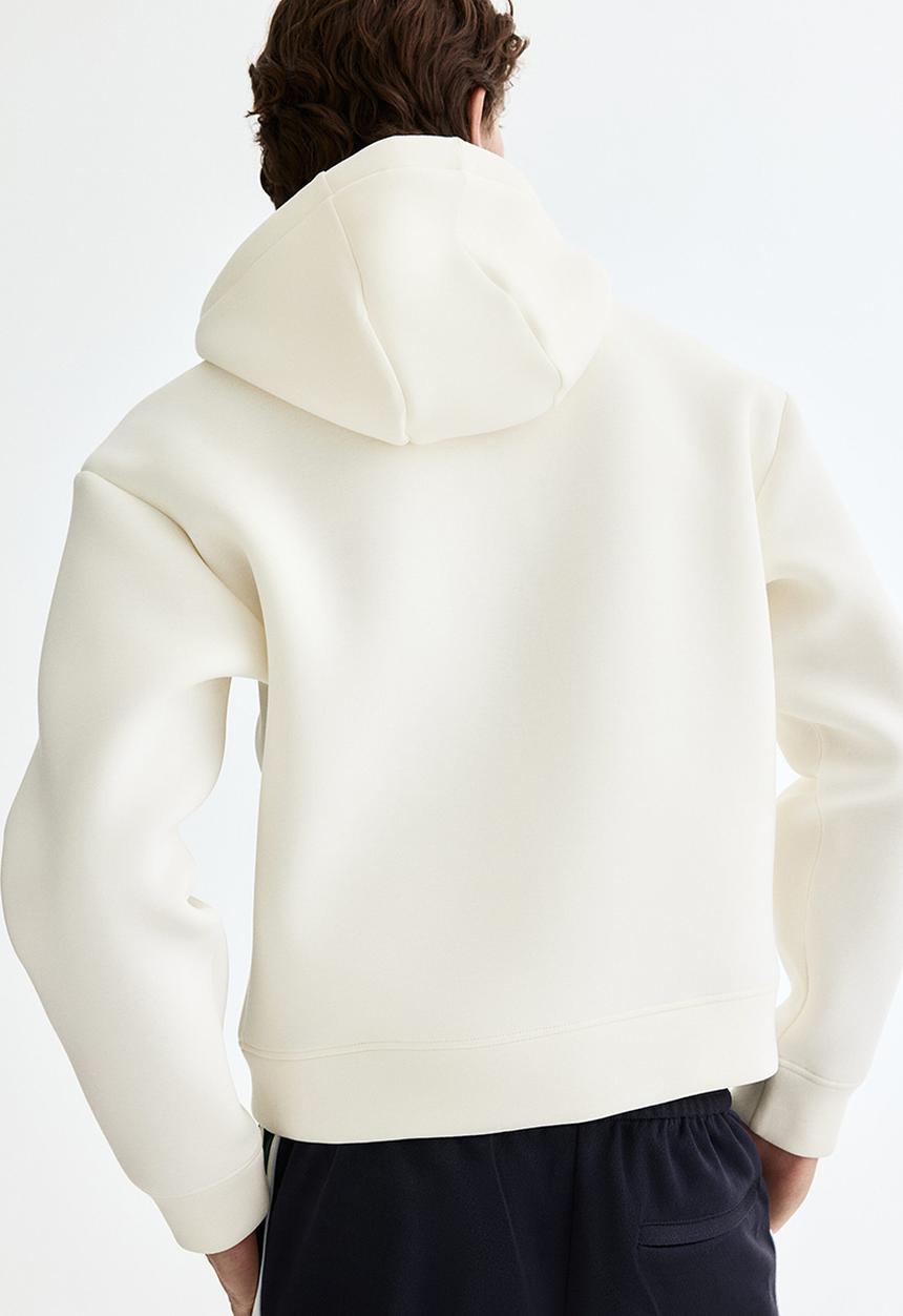 H&M - Loose fit scuba zip-through hoodie - cream