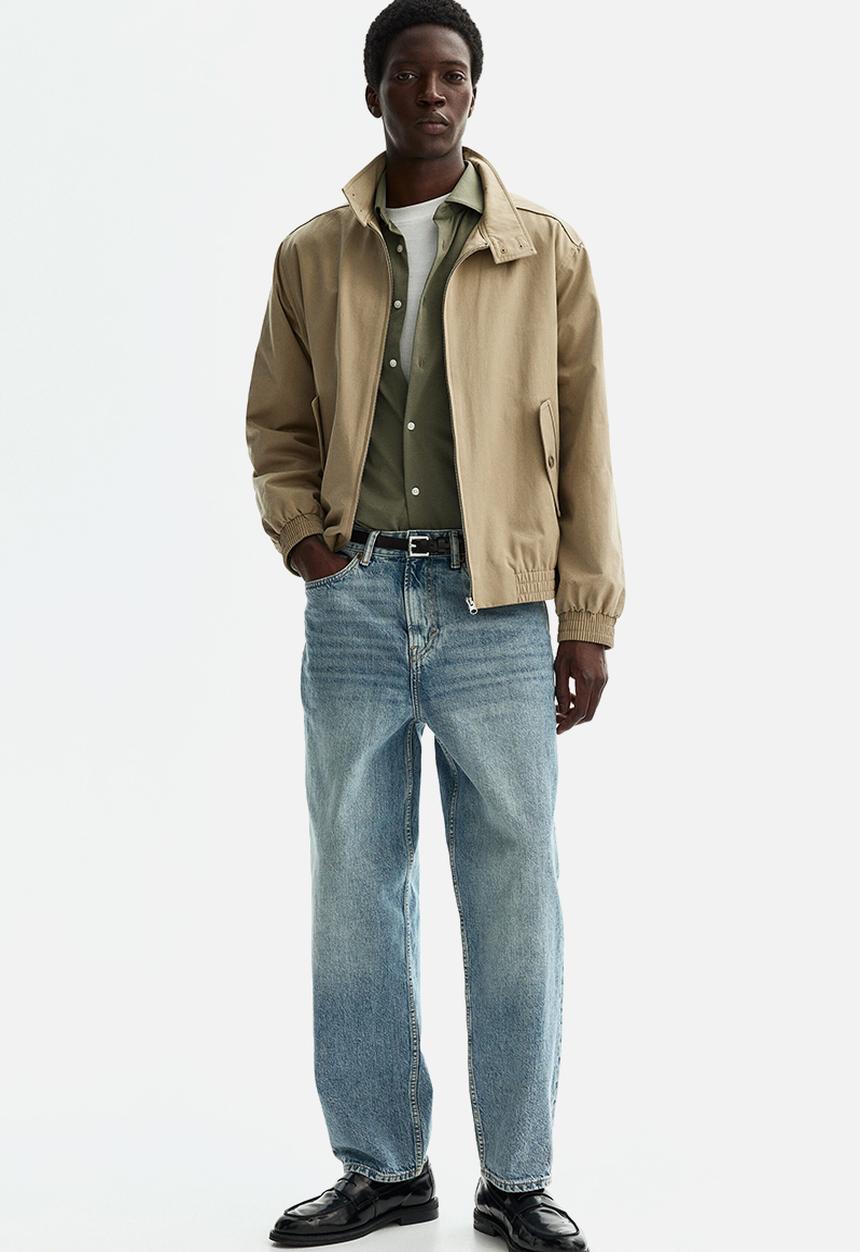 H&M - Four-way stretch slim fit shirt - khaki green