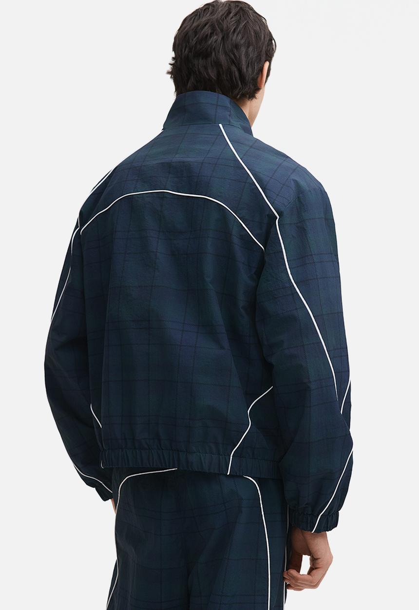 H&M - Nylon track jacket - dark blue/checked