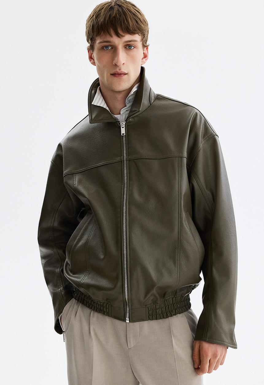 H&M - Coated jacket - khaki green