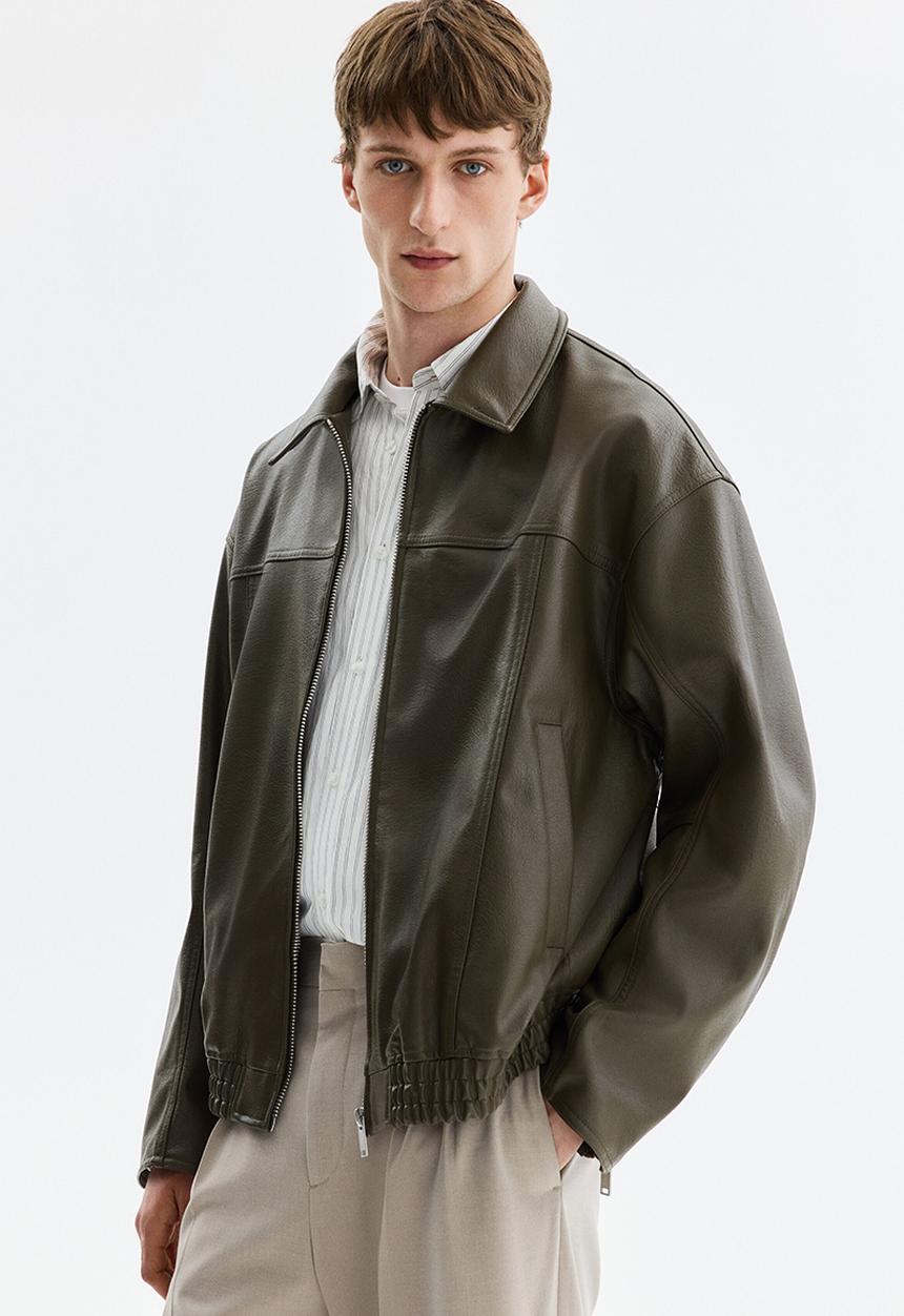 H&M - Coated jacket - khaki green