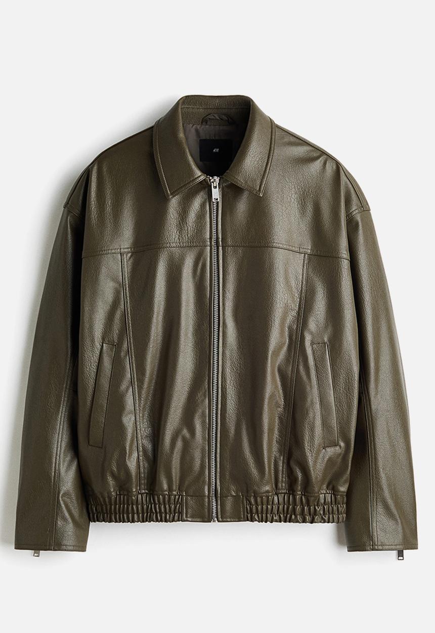 H&M - Coated jacket - khaki green