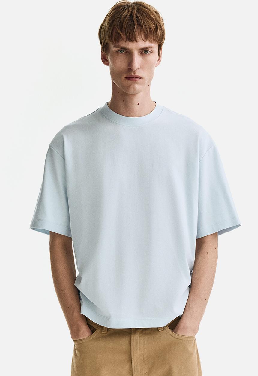 H&M - Loose fit boxy-style T-shirt - light blue
