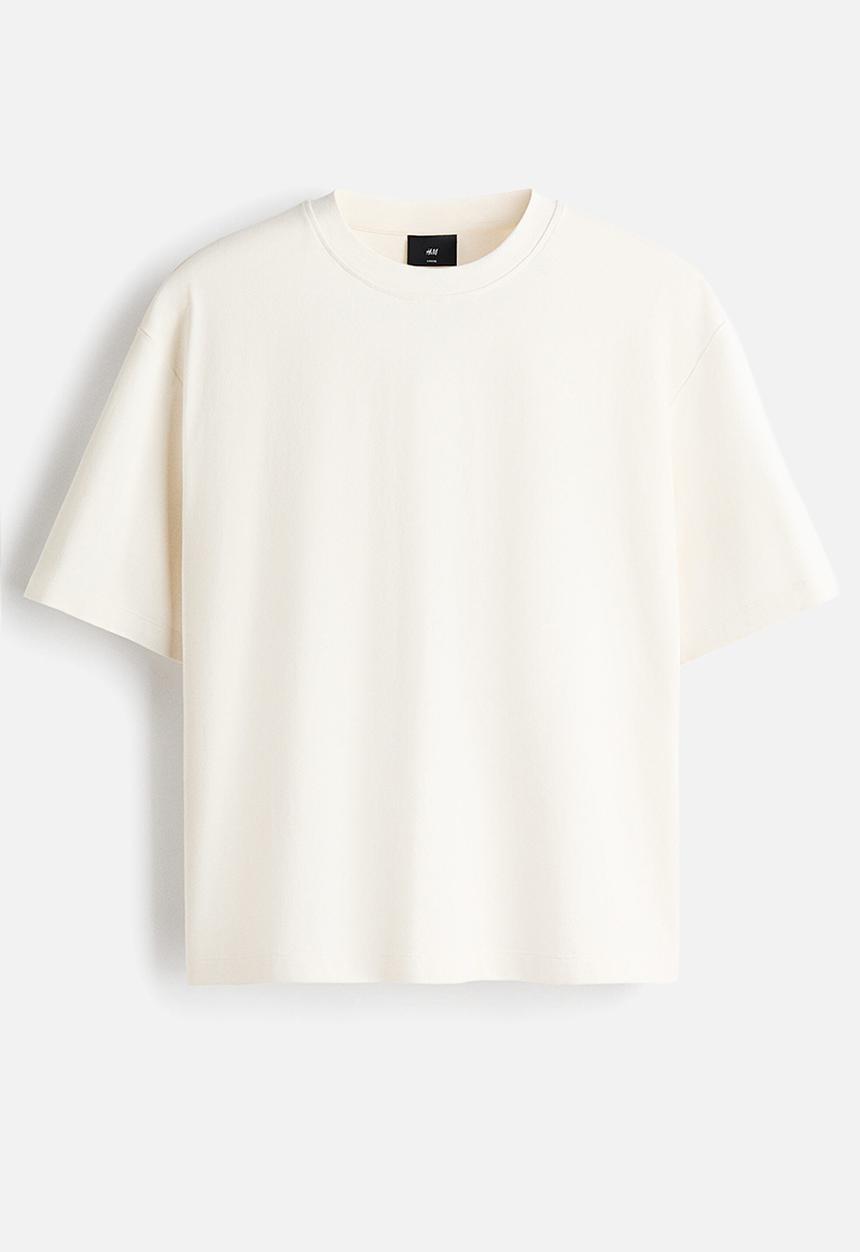 H&M - Loose fit boxy-style T-shirt - white