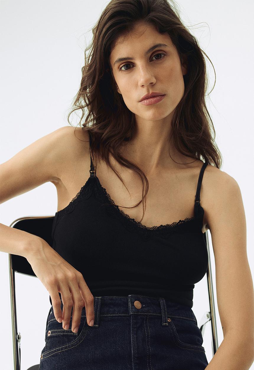 H&M - Mama nursing strappy top - black