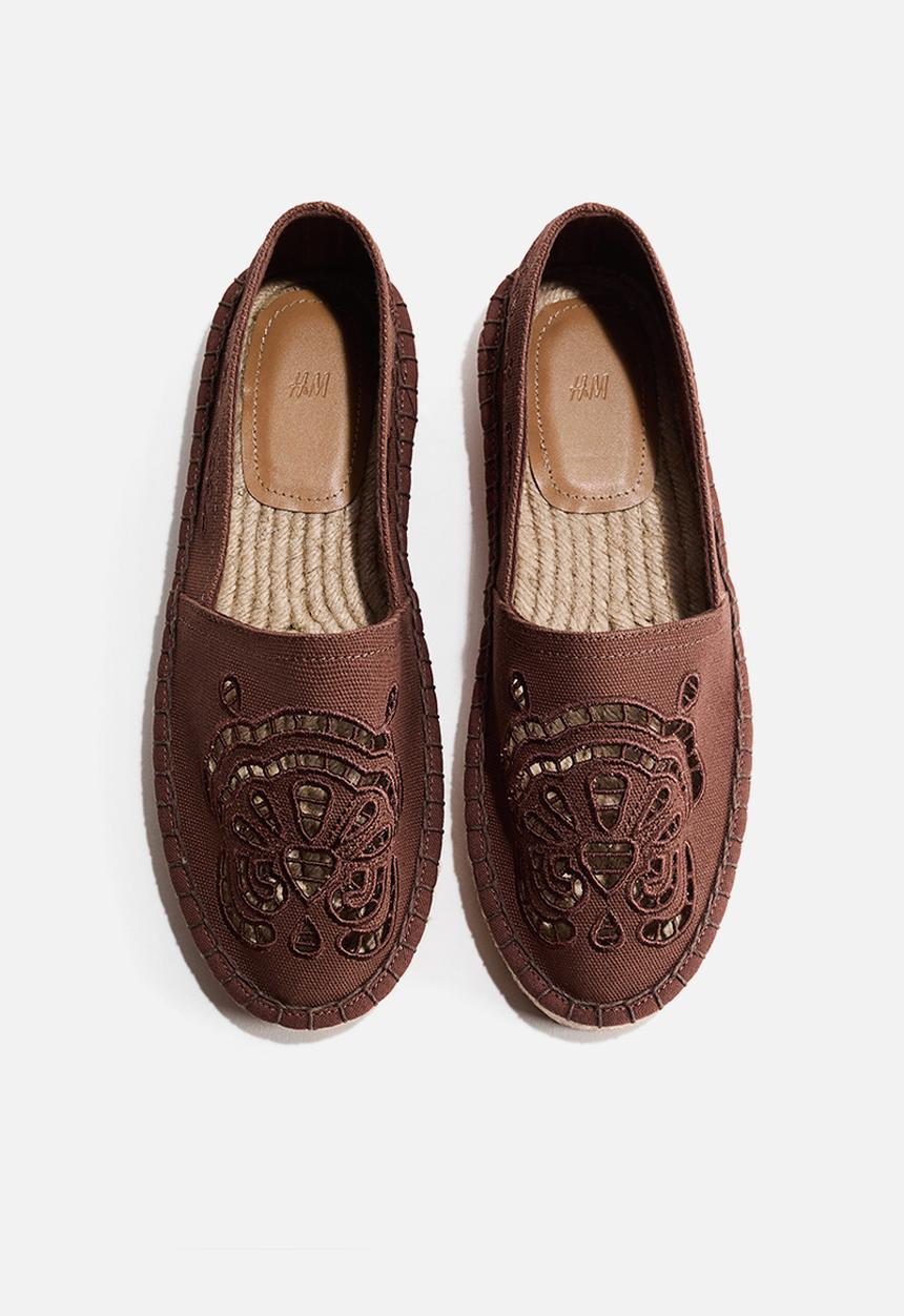 H&M - Broderie anglaise espadrilles - dark brown