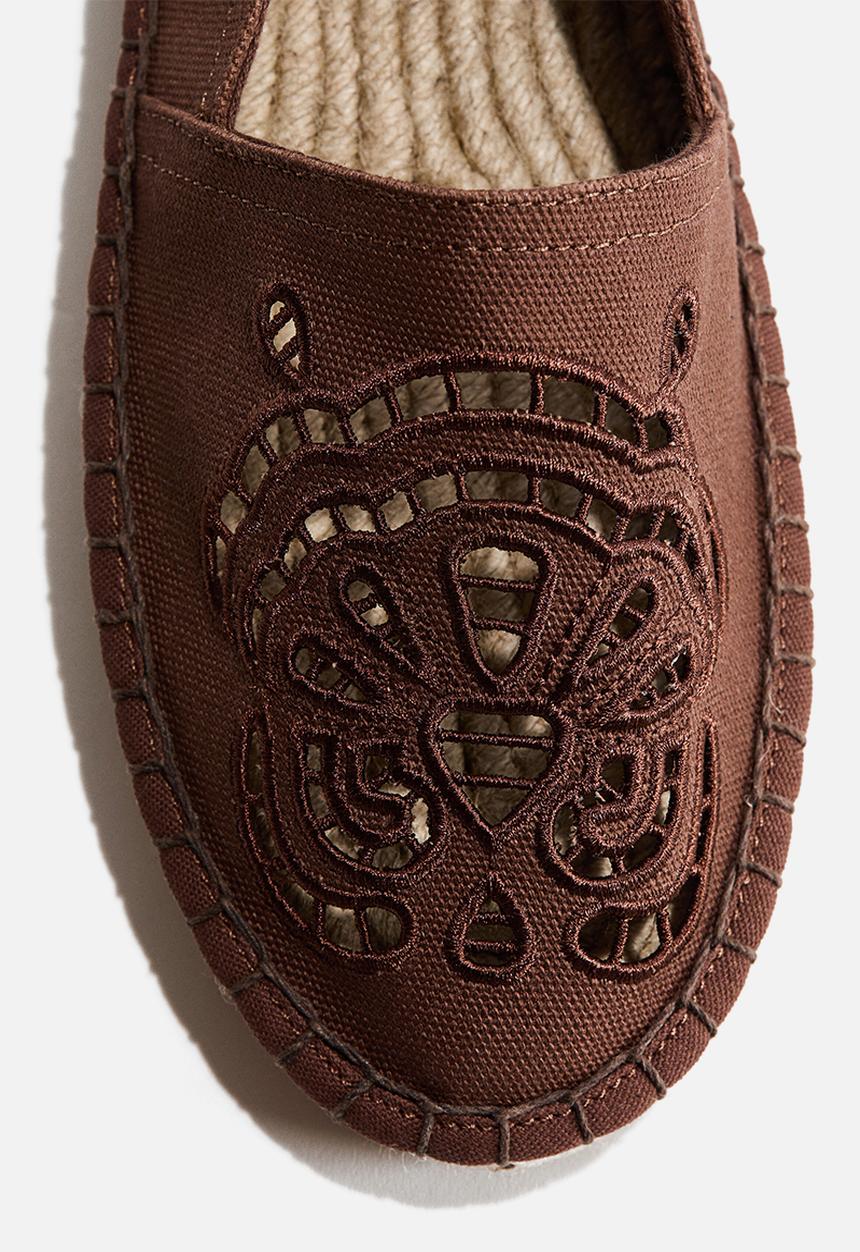 H&M - Broderie anglaise espadrilles - dark brown
