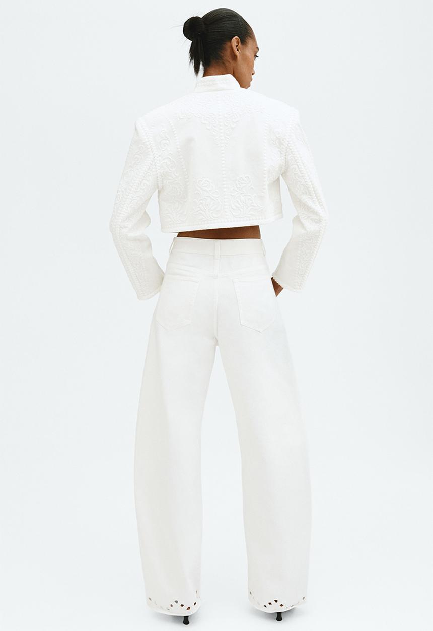 H&M - Broderie anglaise jeans - white