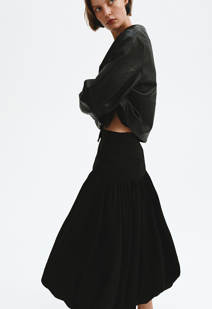 H&M - Midi balloon skirt - black