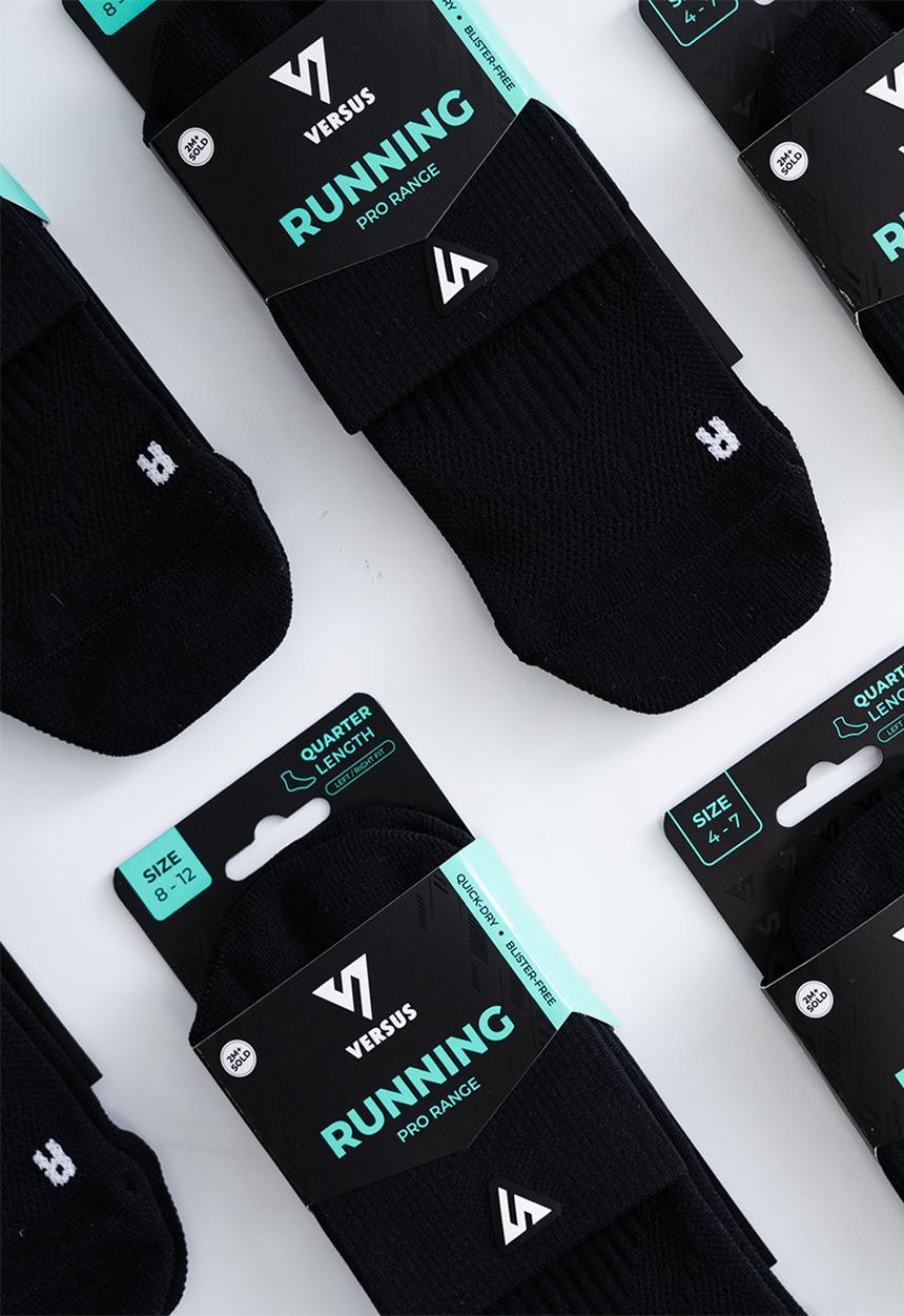 Versus - Running Quarter Socks - Black