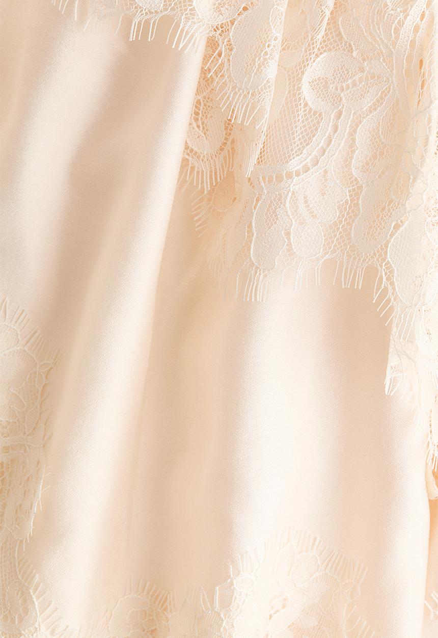 H&M - Lace-trimmed blouse - cream