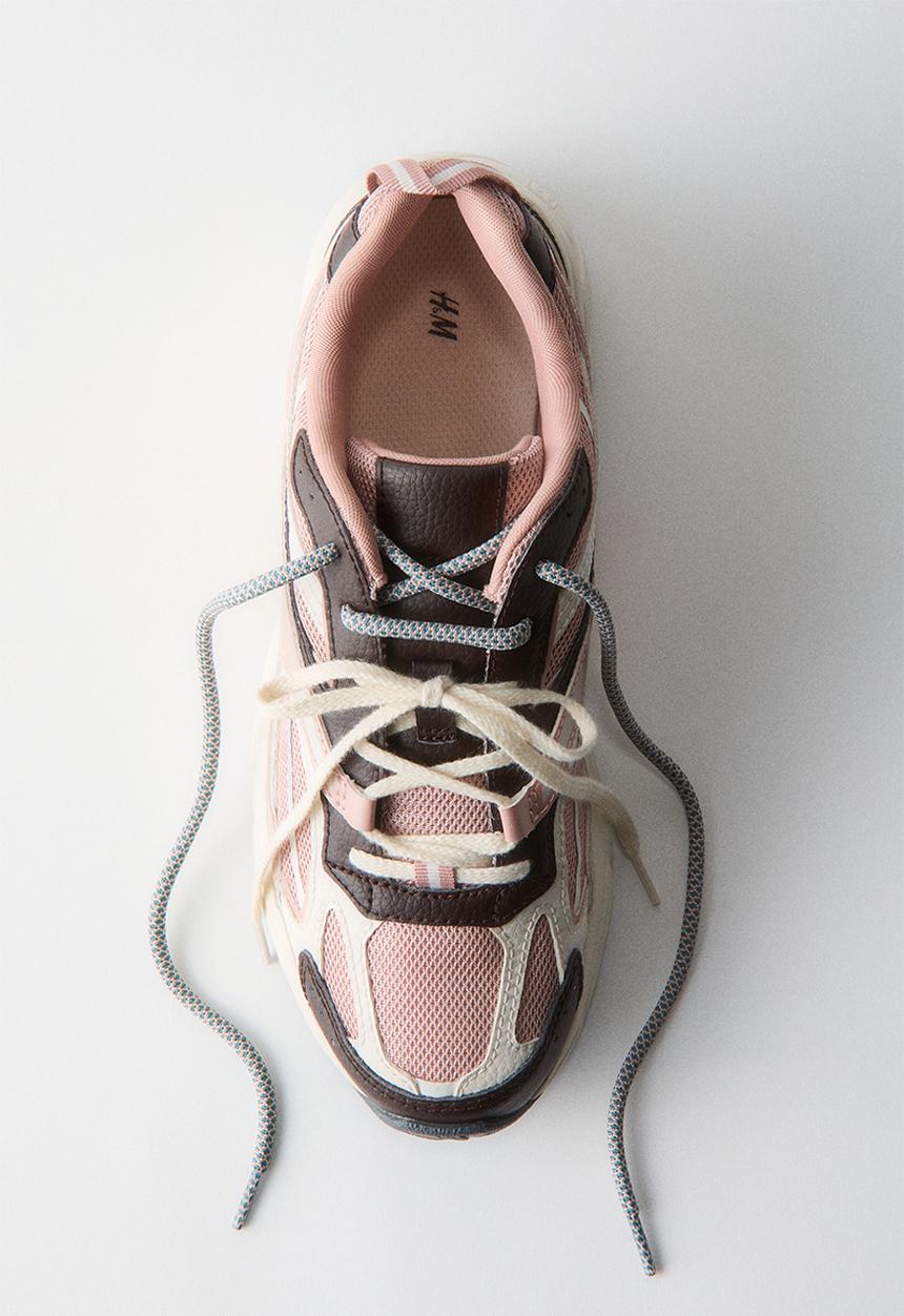 H&M - Chunky trainers - light pink/dark brown/white