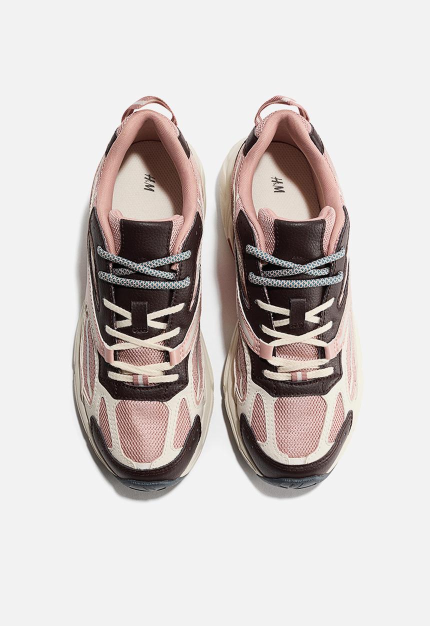 H&M - Chunky trainers - light pink/dark brown/white