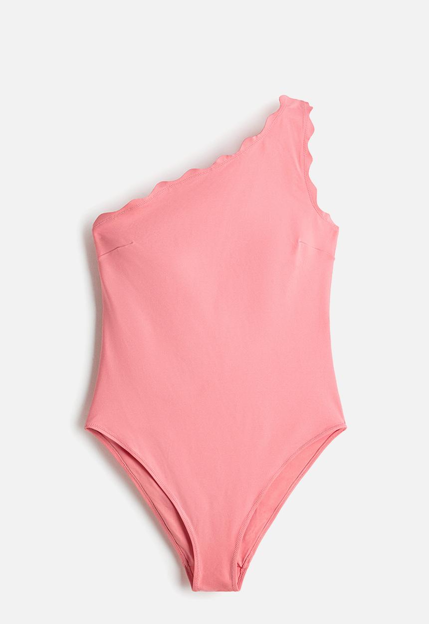 H&M - One-shoulder padded-cup swimsuit - pink