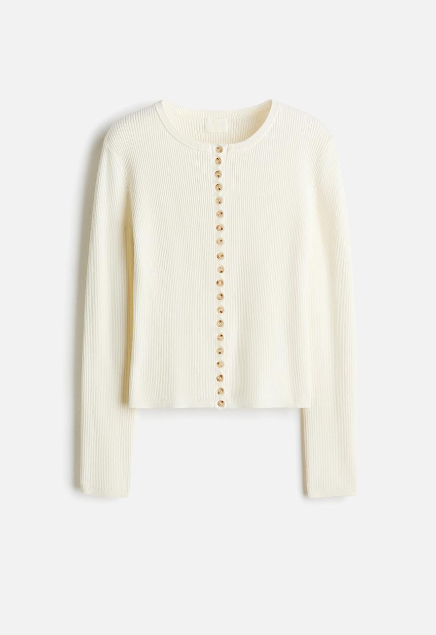 H&M - Ribbed cardigan - cream