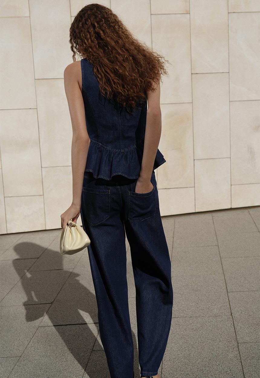 H&M - Balloon high waist jeans - dark denim blue
