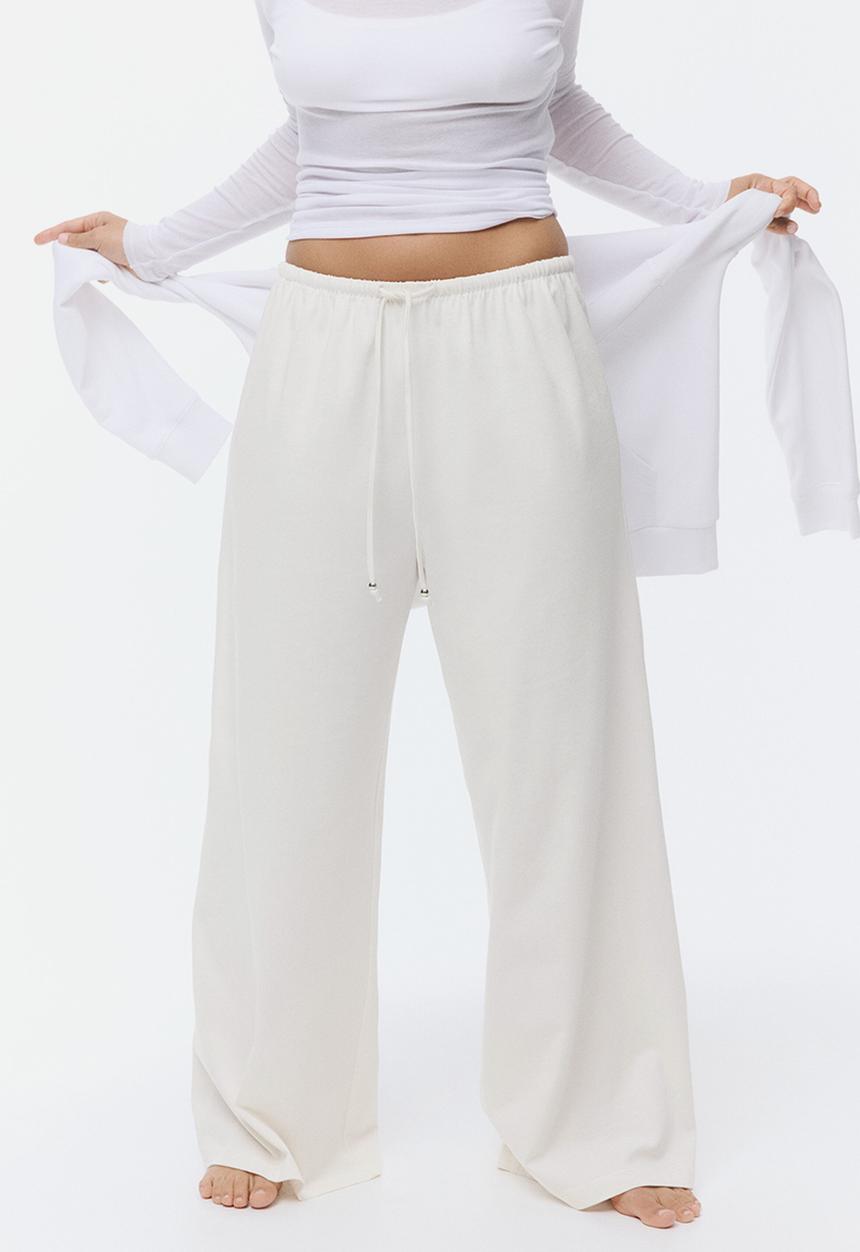 H&M - Cotton drawstring trousers - cream
