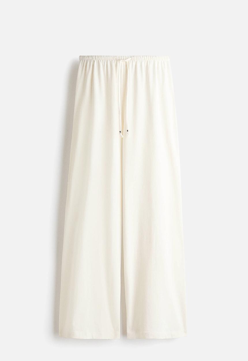 H&M - Cotton drawstring trousers - cream