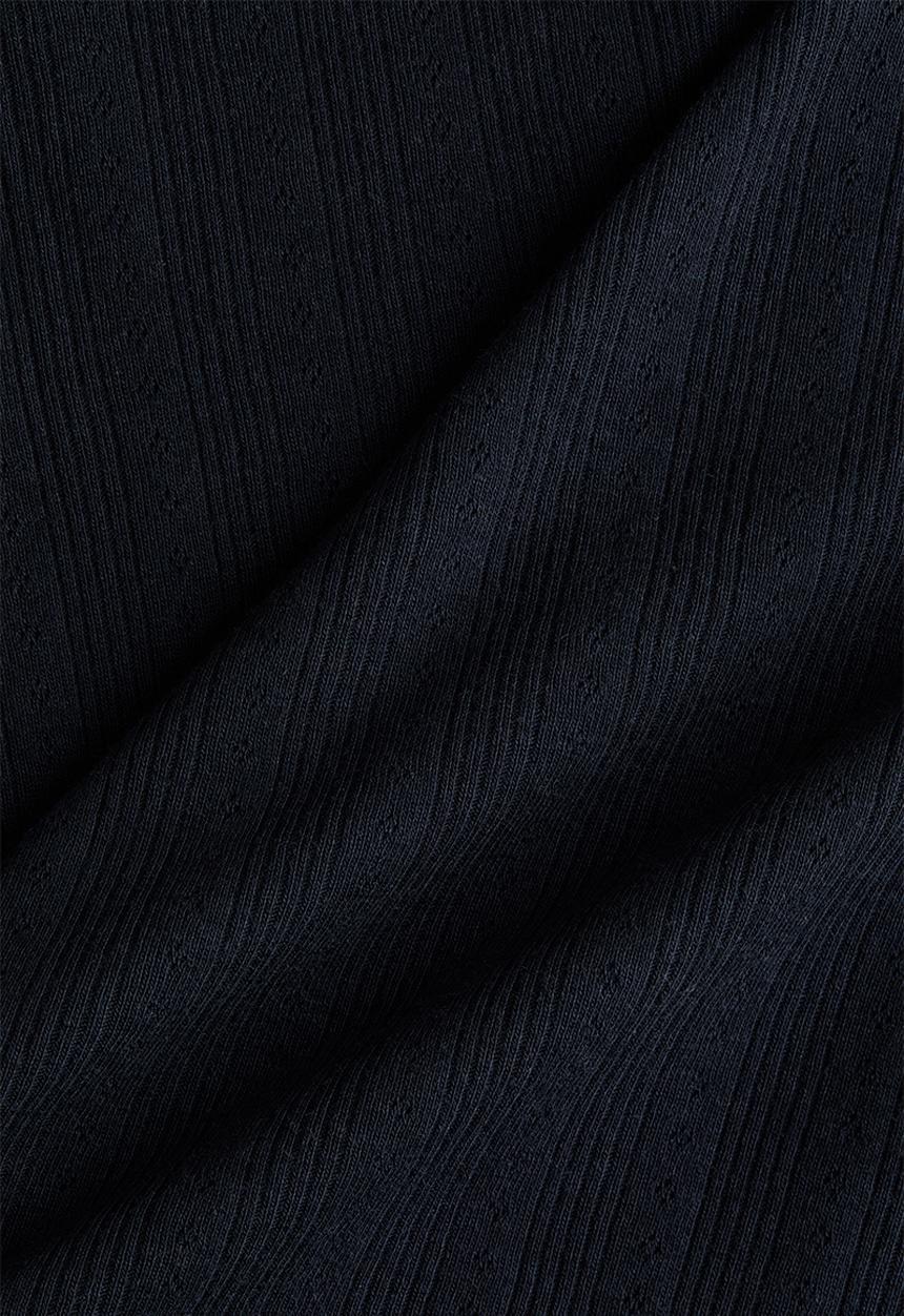 H&M - Pointelle-knit T-shirt - navy blue