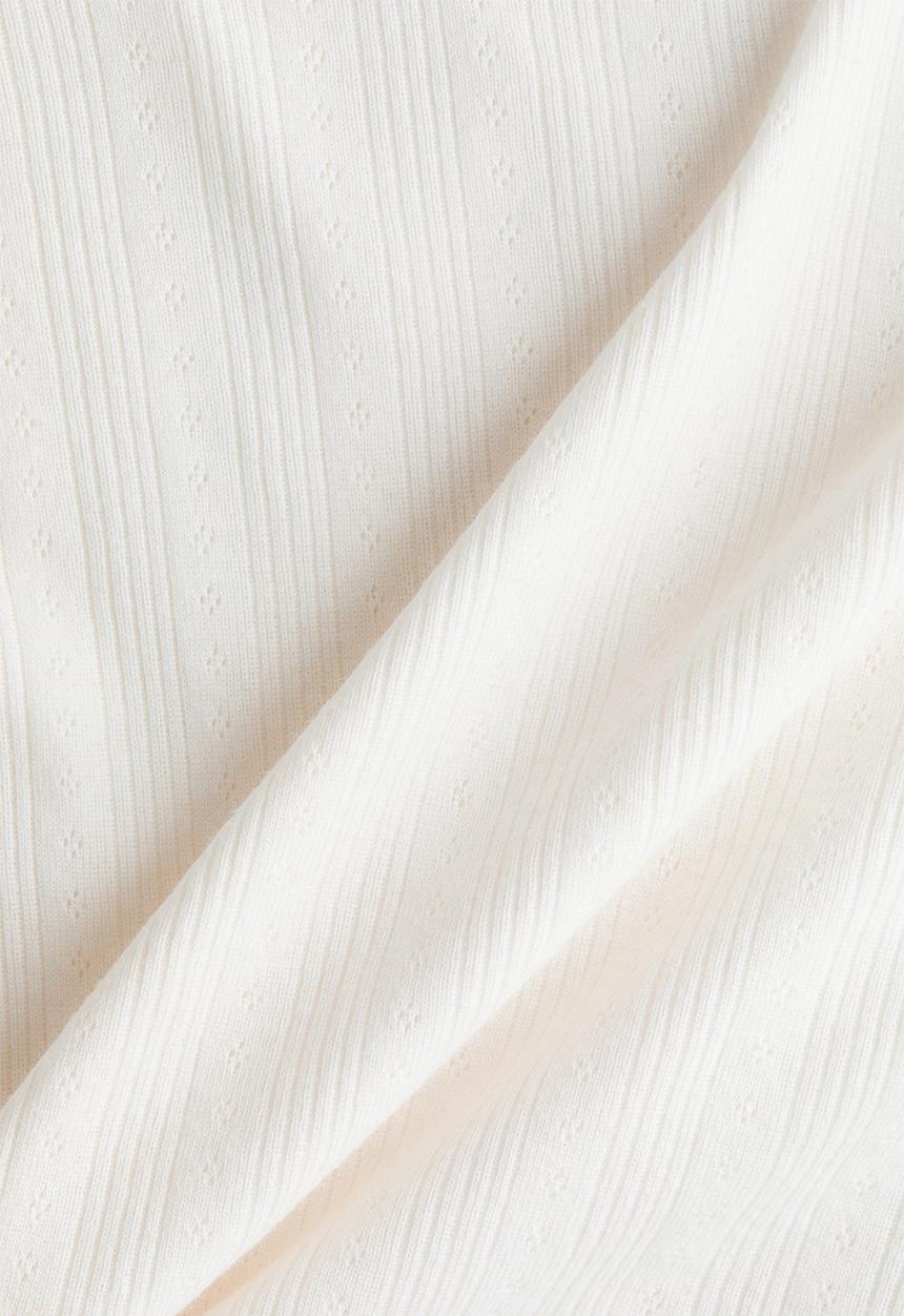 H&M - Pointelle-knit T-shirt - white