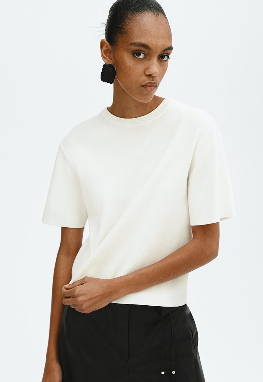 H&M - Knitted T-shirt - white