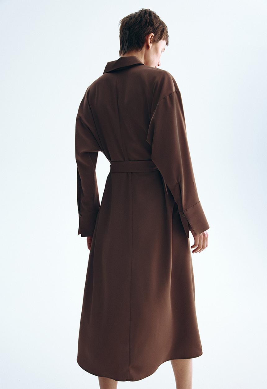H&M - Belted shirt dress - brown
