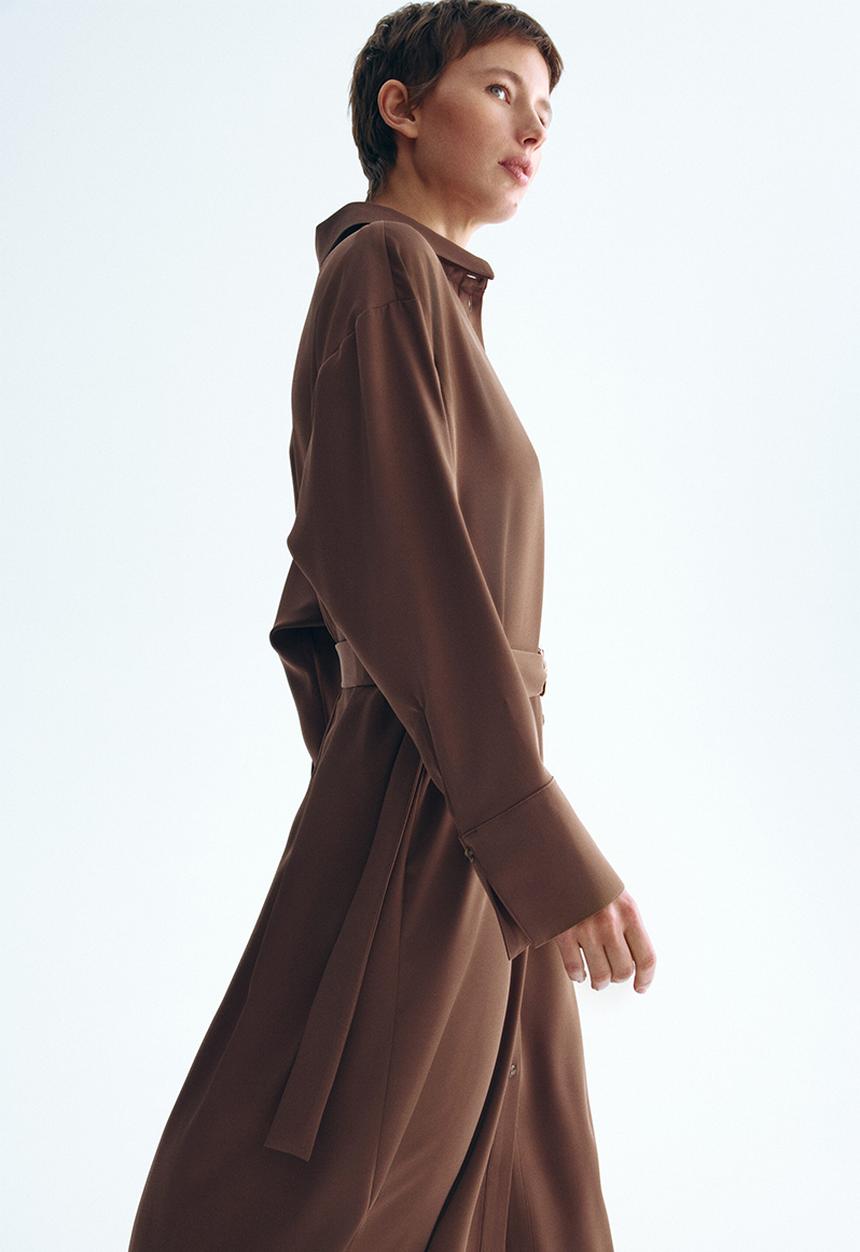 H&M - Belted shirt dress - brown