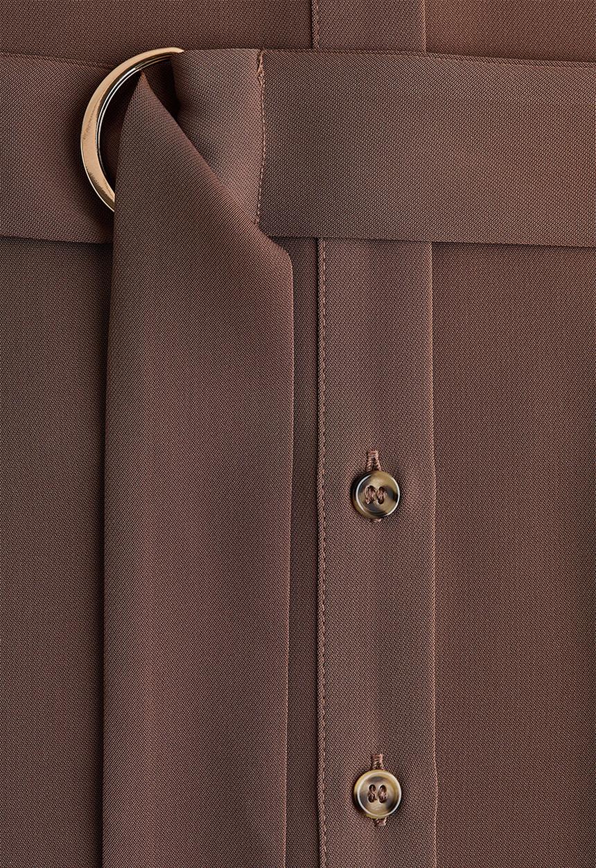 H&M - Belted shirt dress - brown